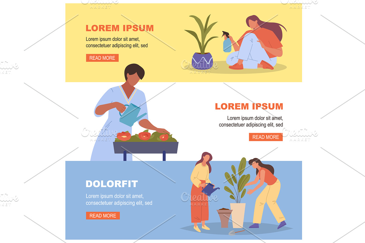 women watering flowers. gardening, an Object Illustration by Multigon