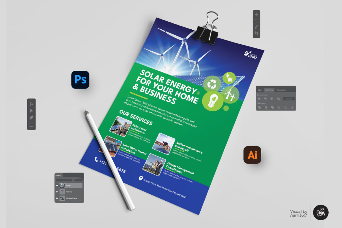 Green Energy Flyer Template, a Flyer Template by Aam360 (Photo 3 of 3)