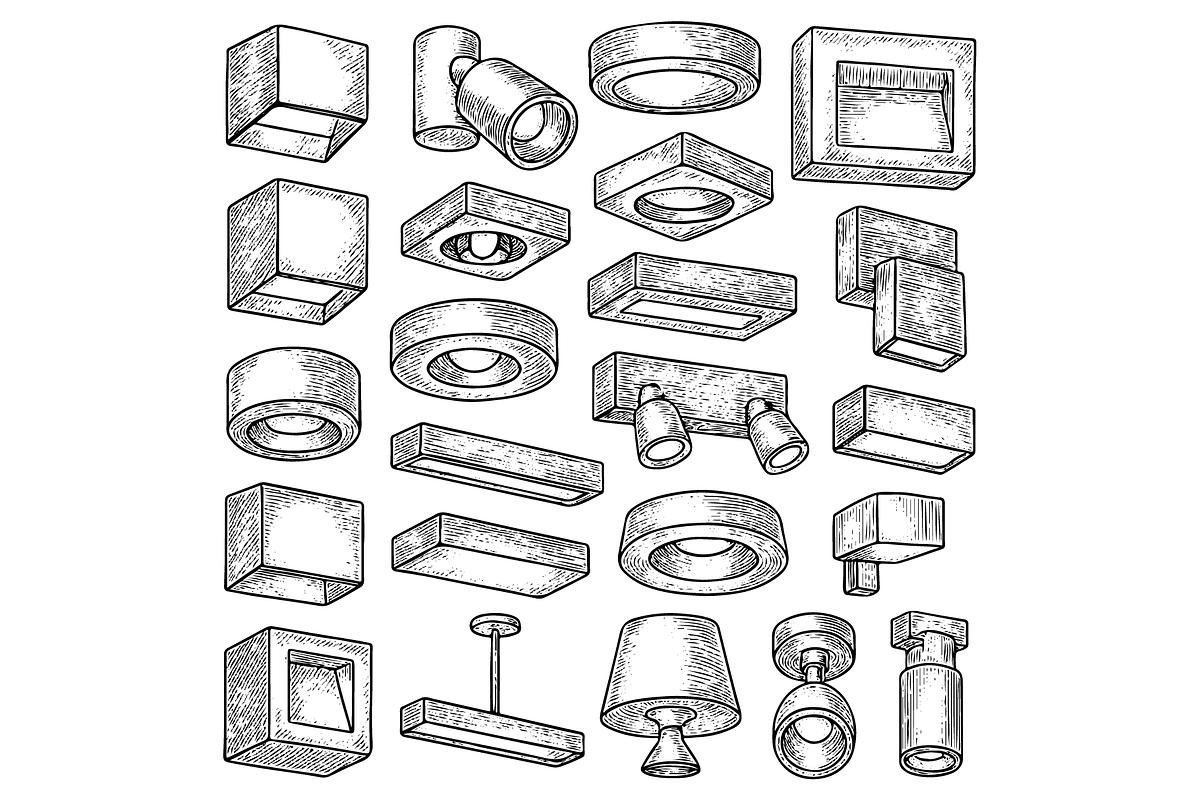 Architectural Lighting Devices Set, an Object Graphic by RT Studio