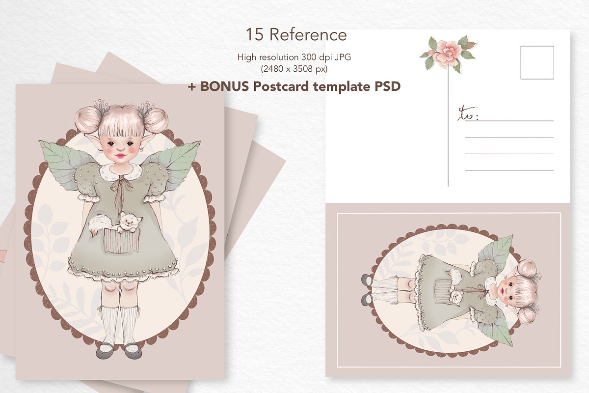 Little Fairies Clipart Collection, a Decorative Illustration by Rosangela Curti (Photo 6 of 14)