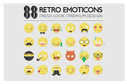 Retro / Hipster Emoticon Icon Set, an Illustration by cloverandcrow (Thumbnail 1 of 4)