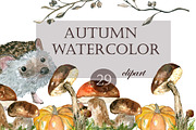 Yellow autumn watercolor, an Animal Illustration by JuliaFast (Thumbnail 1 of 7)