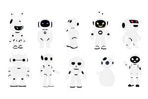 Cute robot, futuristic chatbot, a Technology Illustration by Flashvector