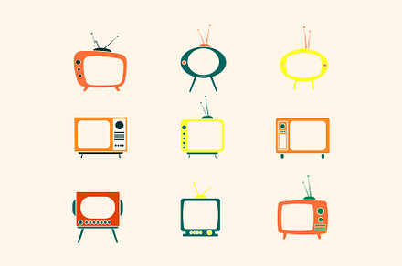 Retro TV Vector Set, an Icon by Pixes