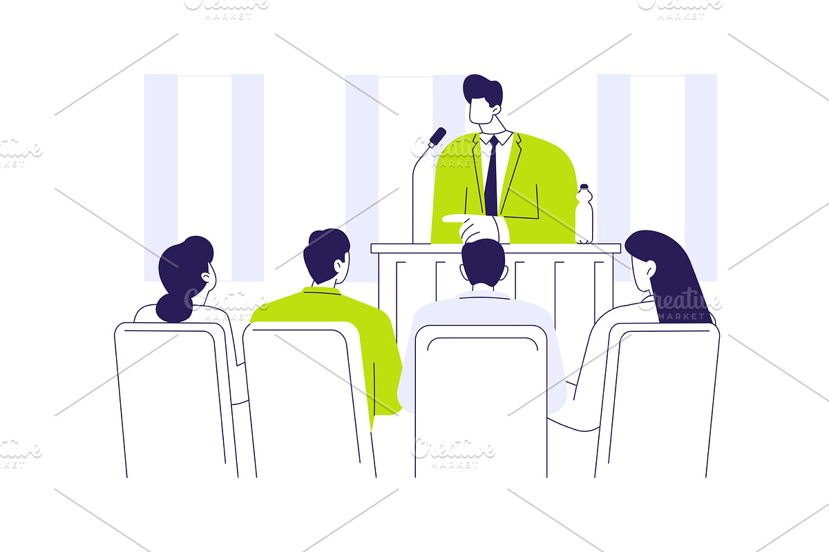 Meeting local politician abstract, an Illustration by Visual Generation