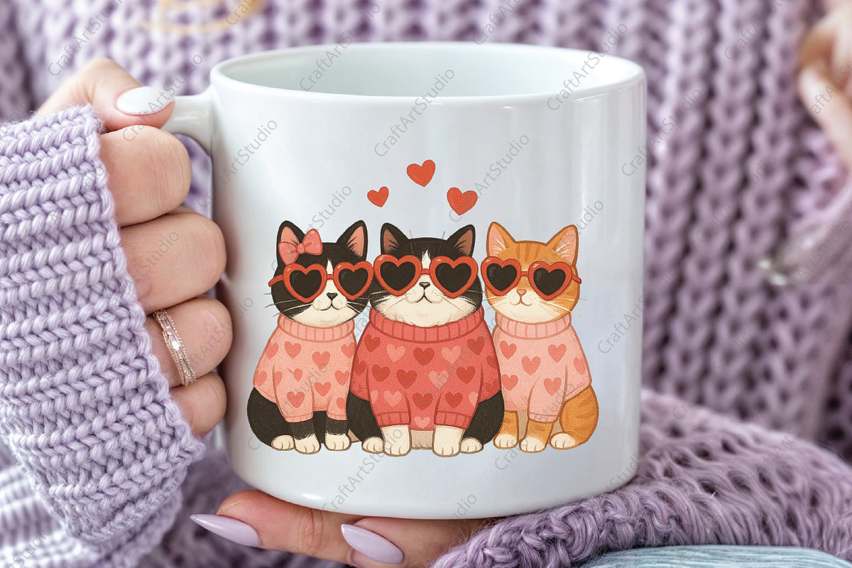 Valentine Cat Valentine Day PNG, an Illustration by CraftArtStudio (Photo 2 of 4)