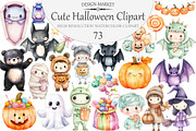 Cute Halloween Clipart Set, an Illustration by Design Market (Thumbnail 1 of 7)