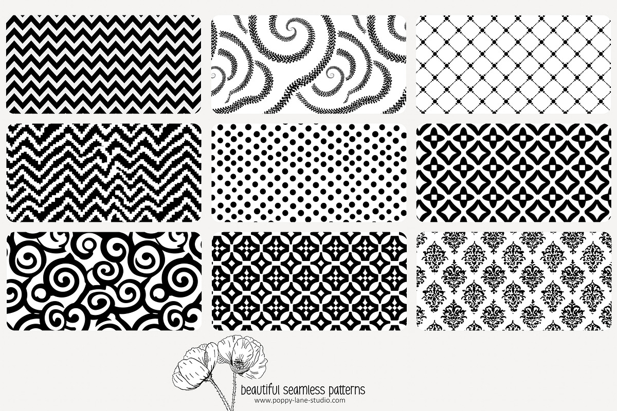 80 abstract b/w seamless pattern, a Pattern Graphic by Poppy Lane Studio (Photo 5 of 11)