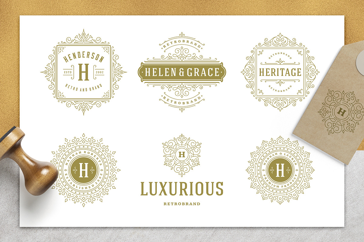 36 Luxury Ornament Logos, a Branding & Logo Template by Vasya Kobelev (Photo 3 of 13)