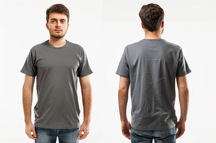 Casual Gray T-Shirt Displayed on a Y, a Photo by Tanuart