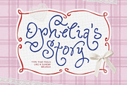 Ophelia Story - Curly Script, a Script Font by Sarid Ezra (Thumbnail 1 of 9)