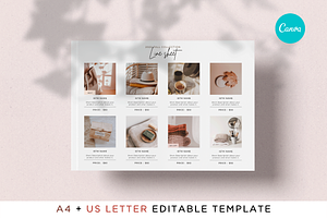 Wholesale Line sheet Canva Template