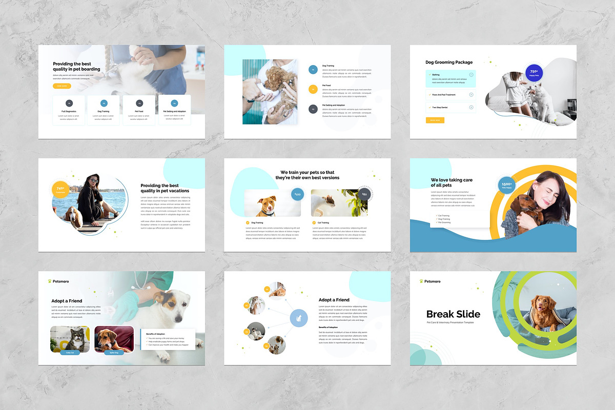 Pet Care PowerPoint Template, a Presentation Template by Graphue