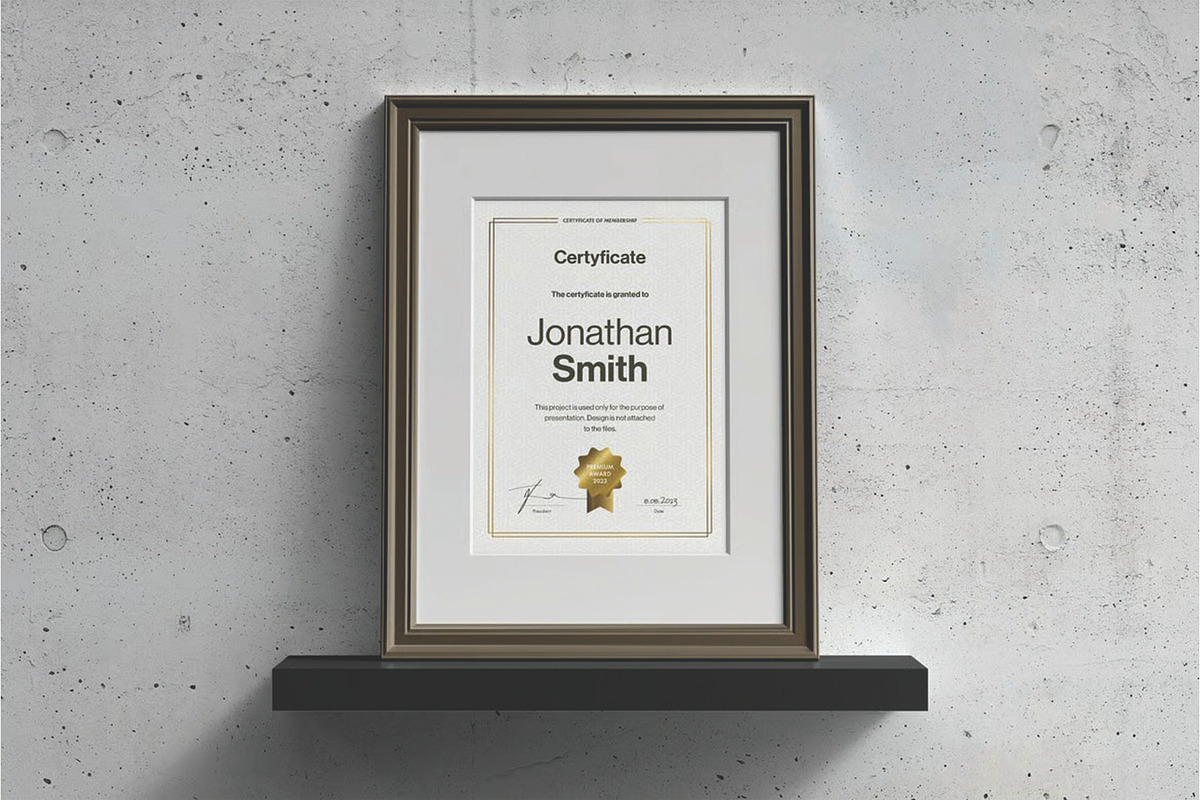 A4 Passe-partout Certificate Mockup, an Advertising Mockup by DesignRushMarket (Photo 13 of 13)