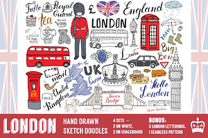 London Sketched Doodles Vector Set