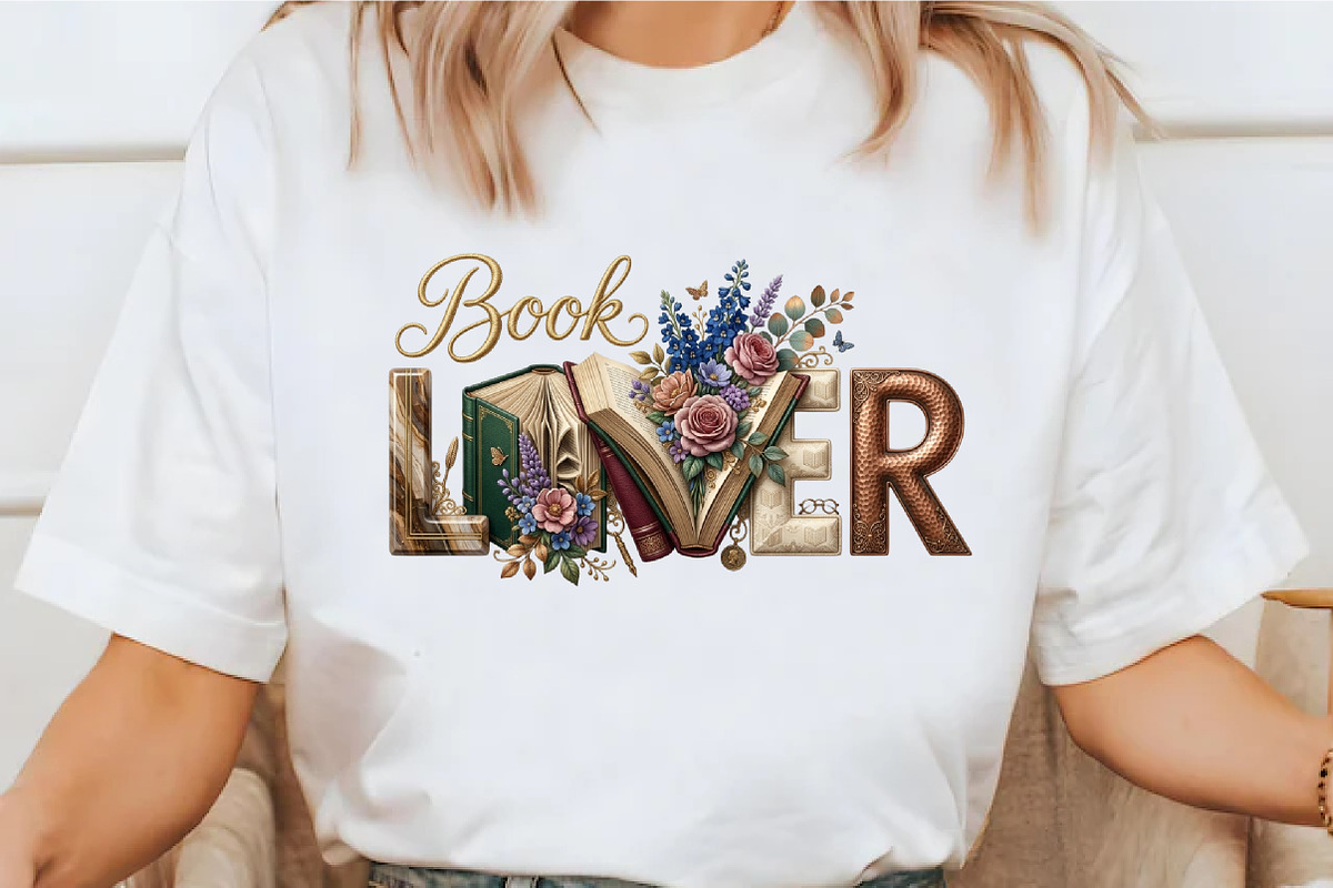 Book Lover Floral Reading PNG, an Illustration by designcity5 (Photo 2 of 4)