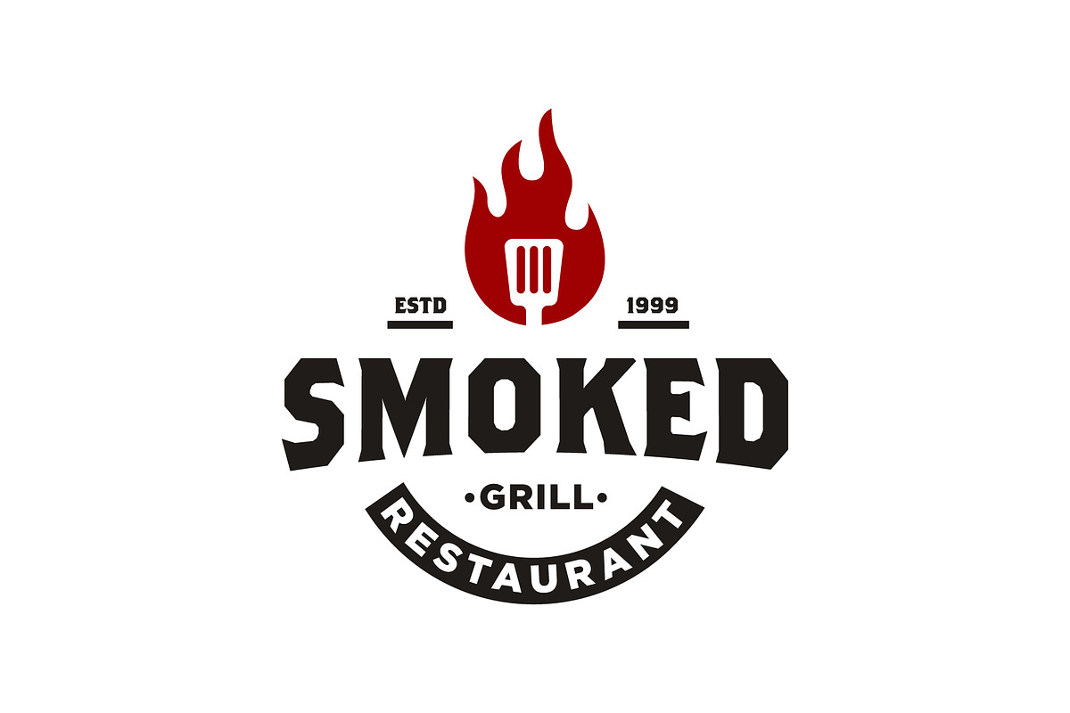 vintage rustic barbeque grill logo, a Branding & Logo Template by funpixel