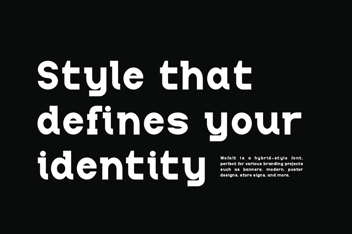 Wofalt - Hybrid Font, a Sans Serif Font by Iqsiart Studio (Photo 4 of 11)