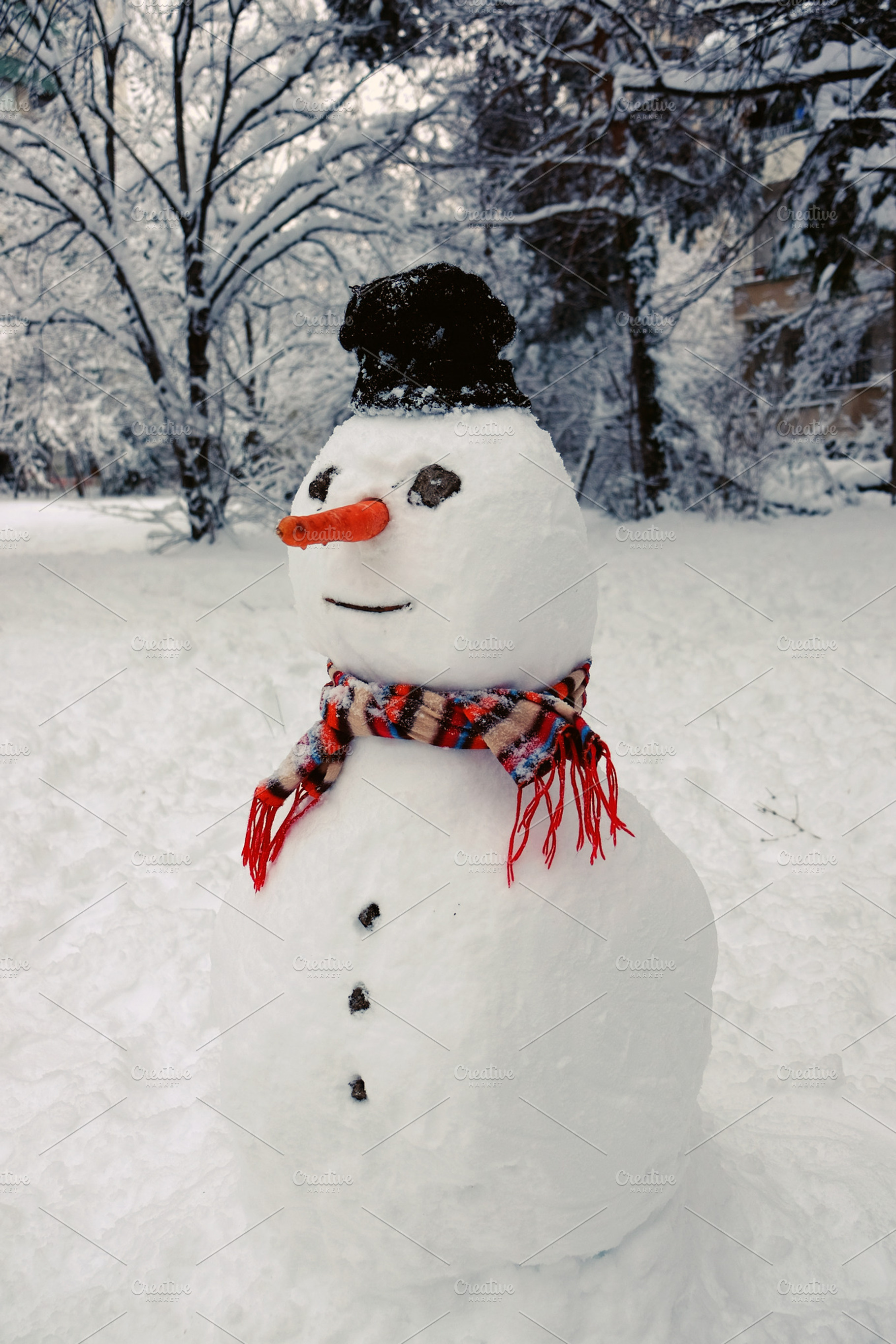 Snowman featuring snowman, winter, and snow, a Nature Photo by rumen.penchev