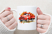 Watercolor Farm Truck, Fall Clipart, an Illustration by Sublimation Artist (Thumbnail 5 of 6)