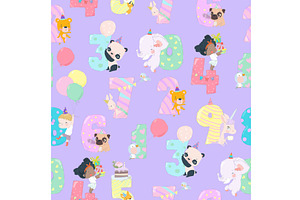 Seamless Pattern With Birthday