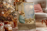 Vintage Christmas Mice Postcards, an Animal Illustration by AlenaVlasko stock Market (Thumbnail 2 of 6)