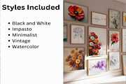 Flower Wall Art Collection, an Illustration by PrintablesByFranklyn (Thumbnail 4 of 9)