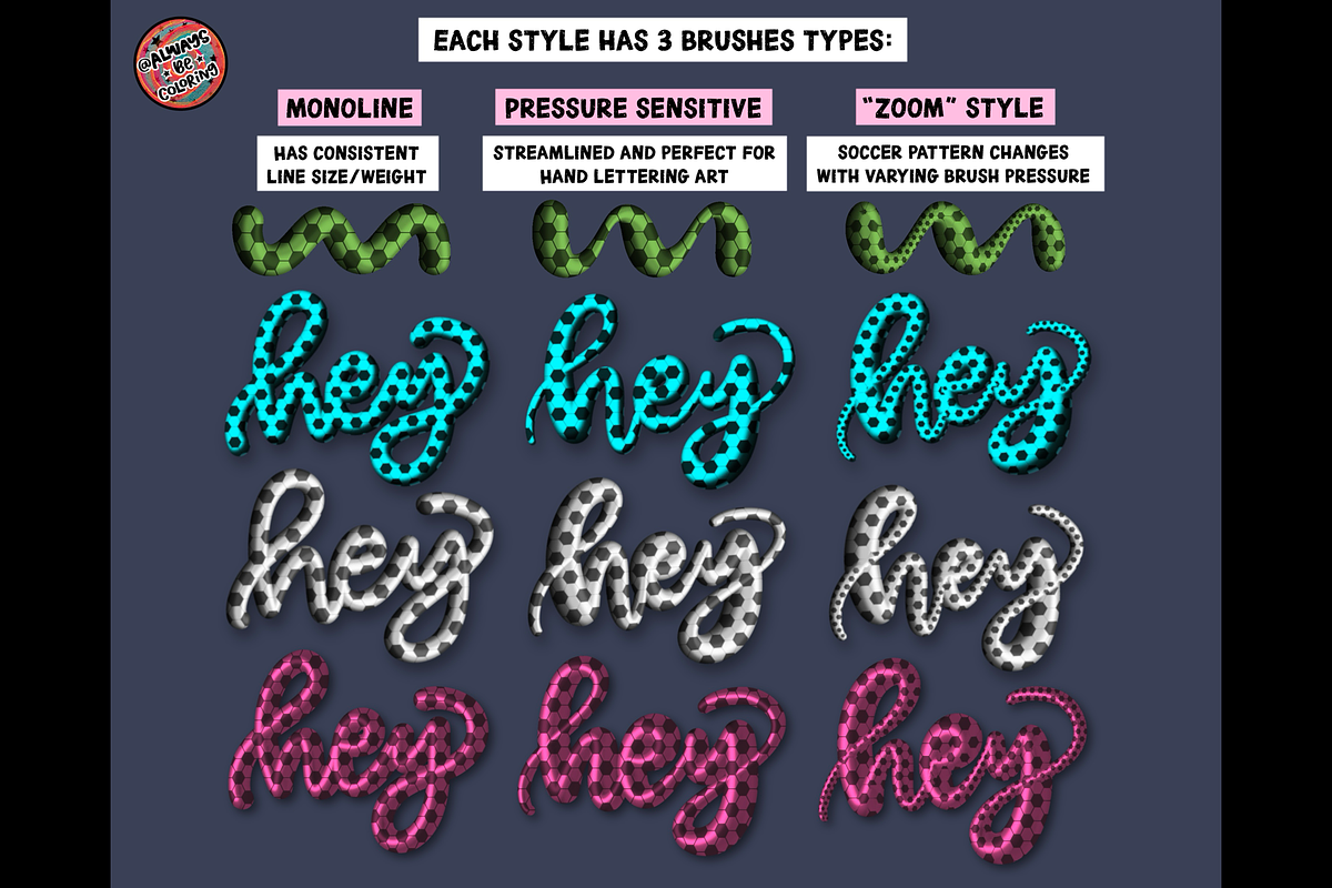 Procreate 3D Soccer Lettering Set, a Brush Add-On by AlwaysBeColoring (Photo 5 of 14)