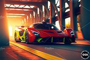 Supercar in the City Illustration, a Wallpaper Graphic by Other Side Art (Thumbnail 7 of 8)