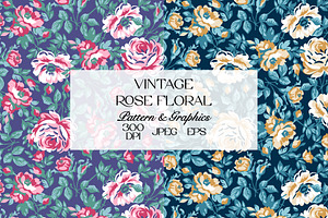 Vintage Rose Floral Pattern Bundle