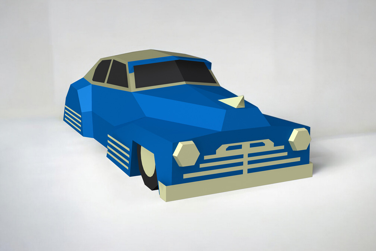 Lowrider car - 3d papercraft, a Print Template by PAPER amaze
