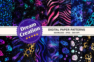 Galaxy Animal Print Digital Paper, a Texture Graphic by Dream Creation