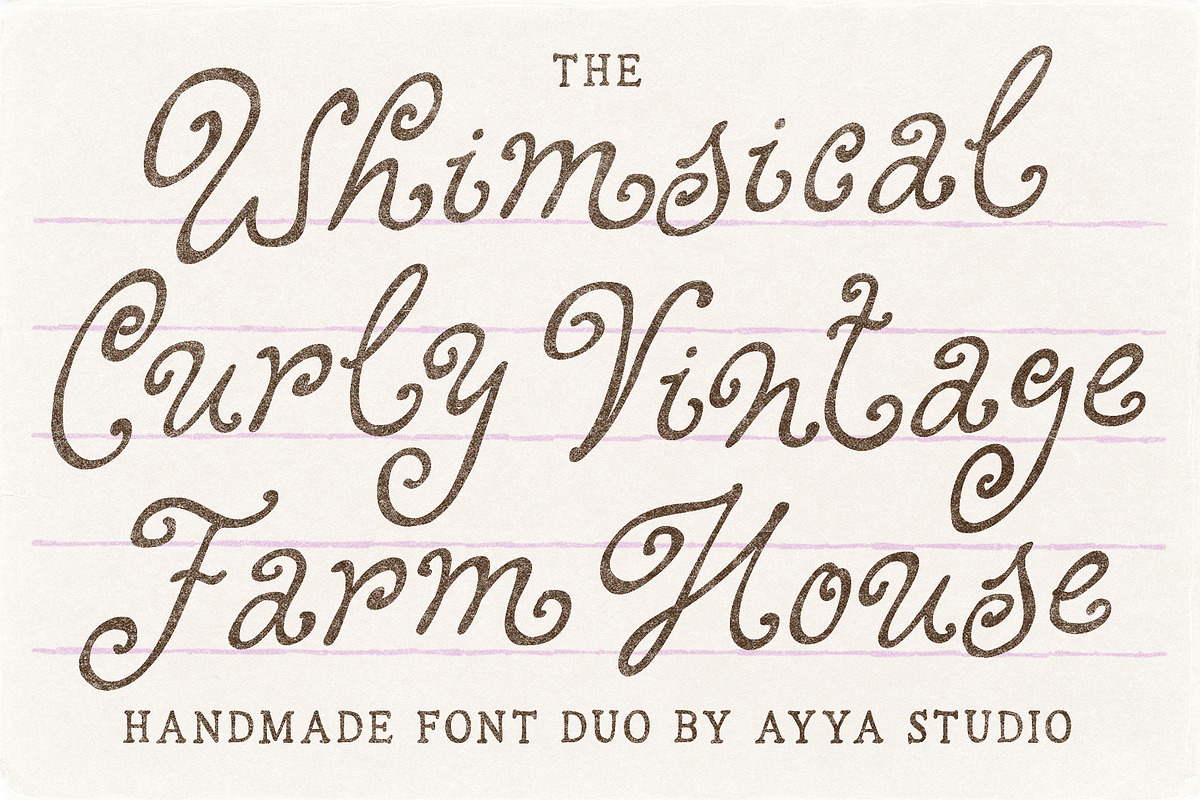 Handwritten Vintage Curly Font Duo, a Handwritten Font by Ayya Studio (Photo 8 of 16)