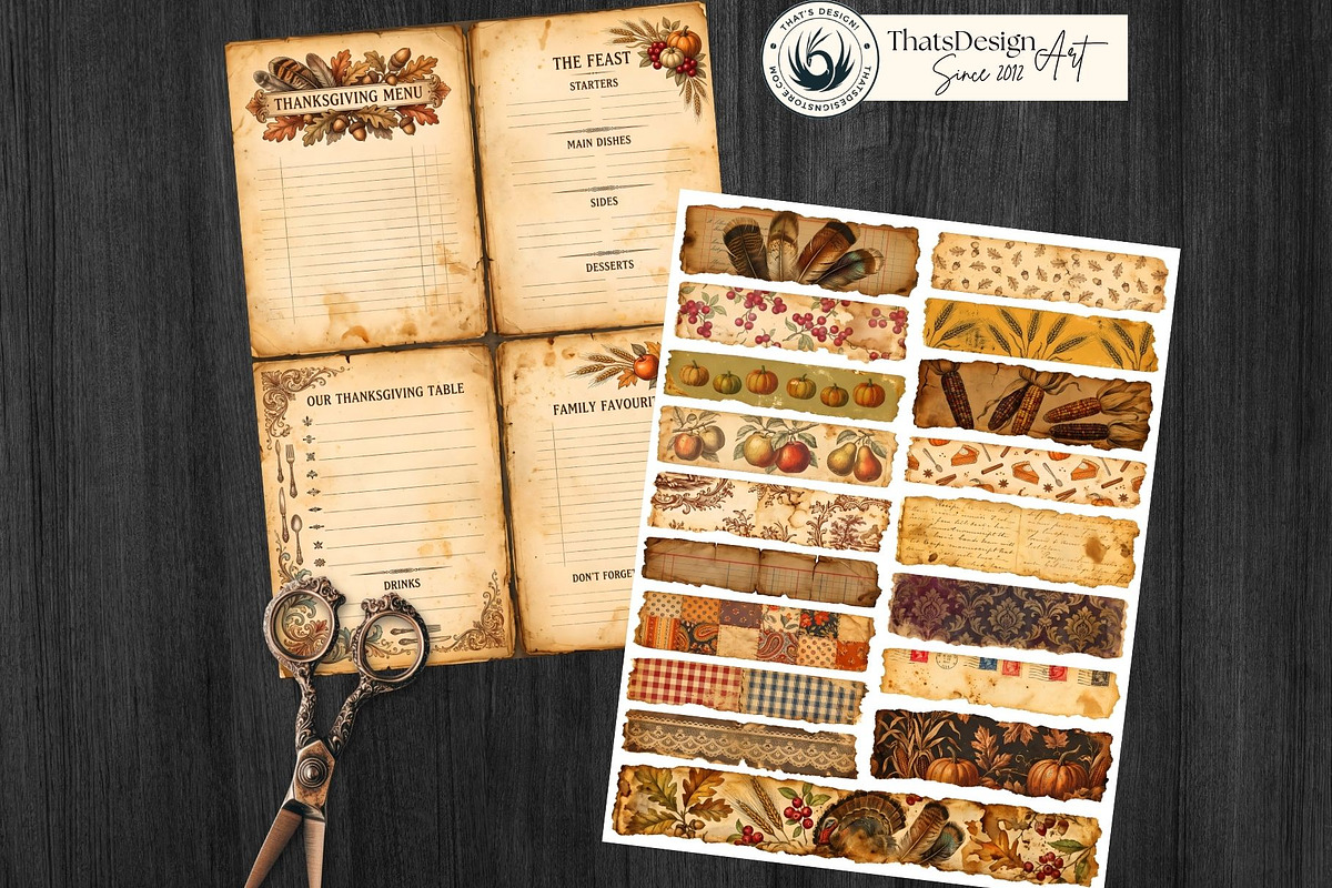 Thanksgiving junk journal Kit, an Object Graphic by ThatsDesignArt (Photo 12 of 21)