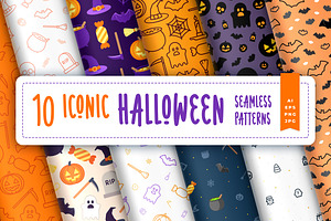 Iconic Halloween Seamless Pattern