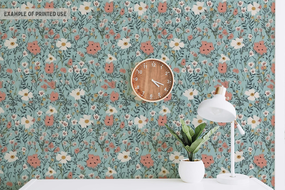 Blue Ditsy Floral Seamless Patterns, a Pattern Graphic by Natural Planners (Photo 7 of 8)