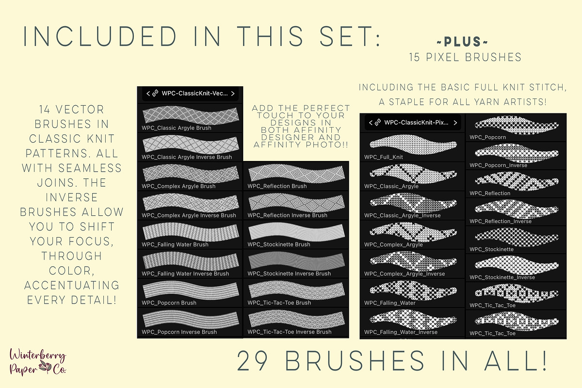 Affinity Classic Knit Brushset, a Brush Add-On by Winterberry Paper Co. (Photo 3 of 6)