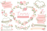Soft Pink Floral Heart Wreath Vector, an Illustration by Amanda Ilkov (Thumbnail 1 of 5)