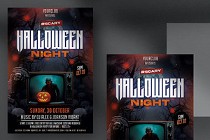 Halloween Event Flyer Template PSD, a Flyer Template by PixelsDesign