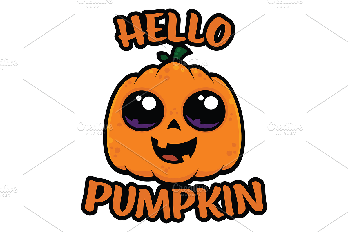 Cute Halloween Hello Pumpkin, a Seasonal Illustration by Schwegel Illustration (Photo 2 of 2)