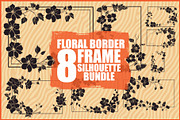 Black Flower Border Bundle, an Illustration by hafijul (Thumbnail 1 of 9)