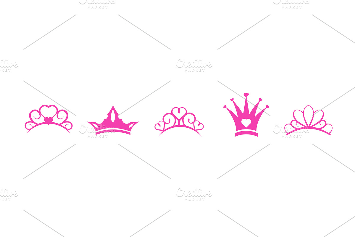 Pink tiara with diamonds and heart, an Object Illustration by skripnikbb