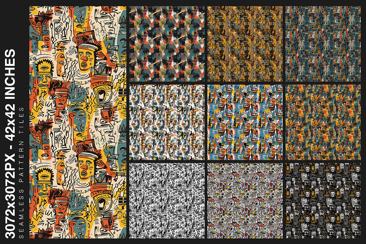 10 Art Series Patterns: Basquiat, a Pattern Graphic by Motifs (Photo 12 of 12)