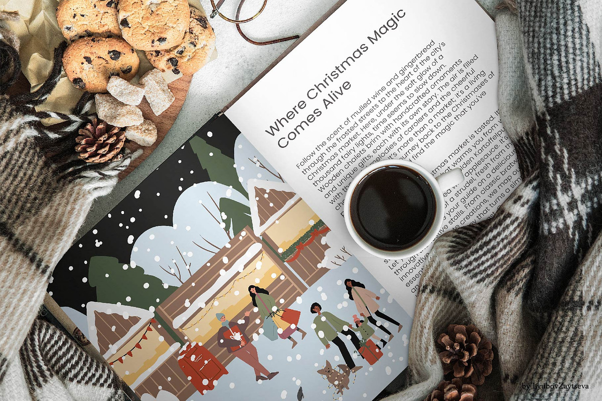 Christmas Winter City Illustrations, a Seasonal Illustration by LyubovZaytseva (Photo 10 of 11)