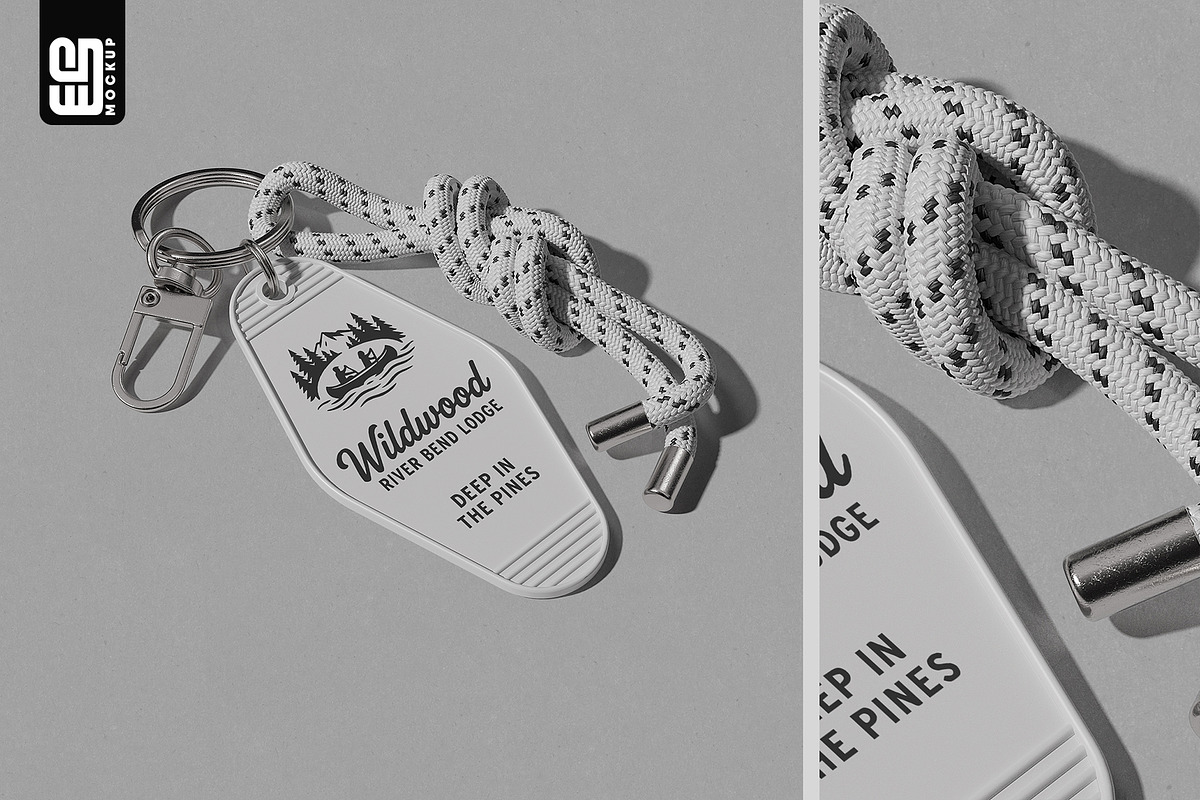 Motel Keychain with Rope Mockup, an Advertising Mockup by SD Mockup (Photo 3 of 5)