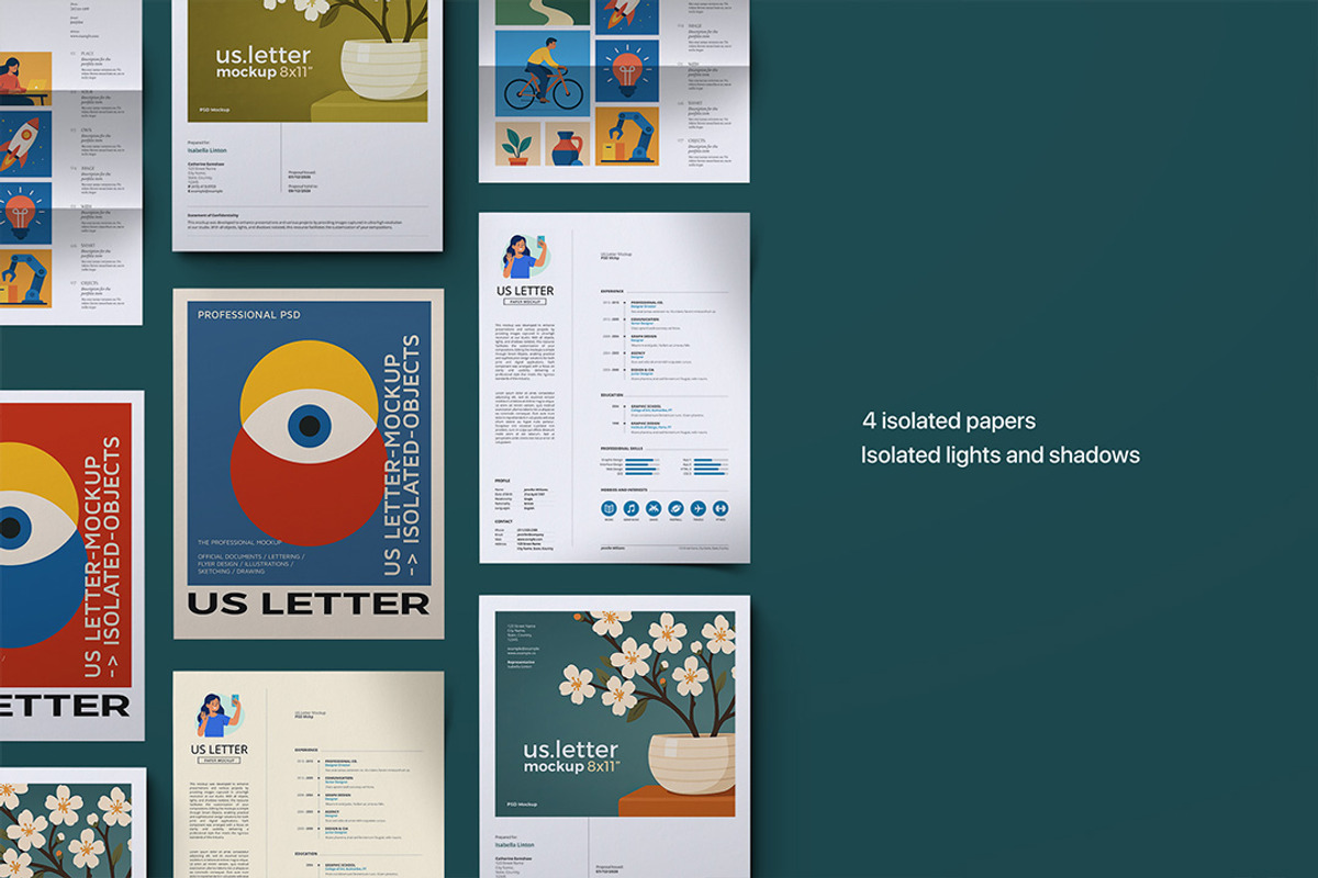 US Letter Mockup Set, a Product Mockup by Avelina Studio (Photo 2 of 3)