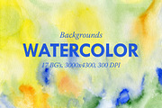 17 Watercolor Backgrounds, a Texture Graphic by Sunny Design (Thumbnail 1 of 5)