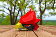 Cardinal bird mask - 3d papercraft, a Print Template by PAPER amaze (Thumbnail 3 of 4)