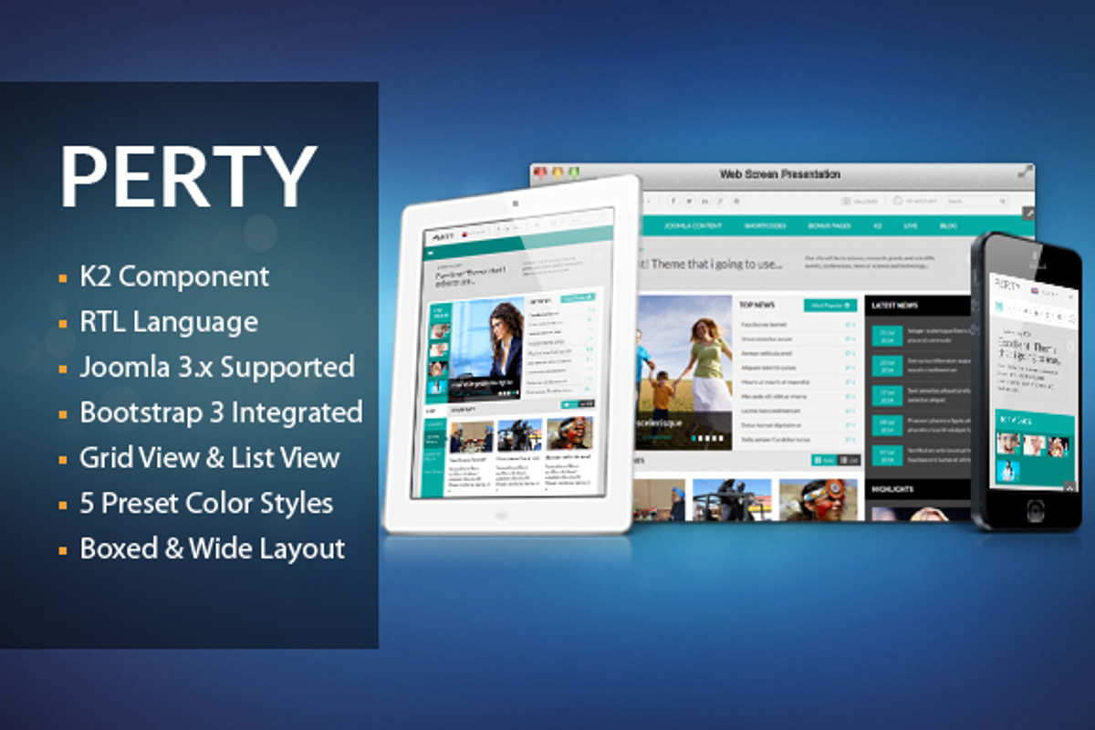 SJ Perty - News/Magazine Template, a Websites & App Template by YouTech (Photo 1 of 5)