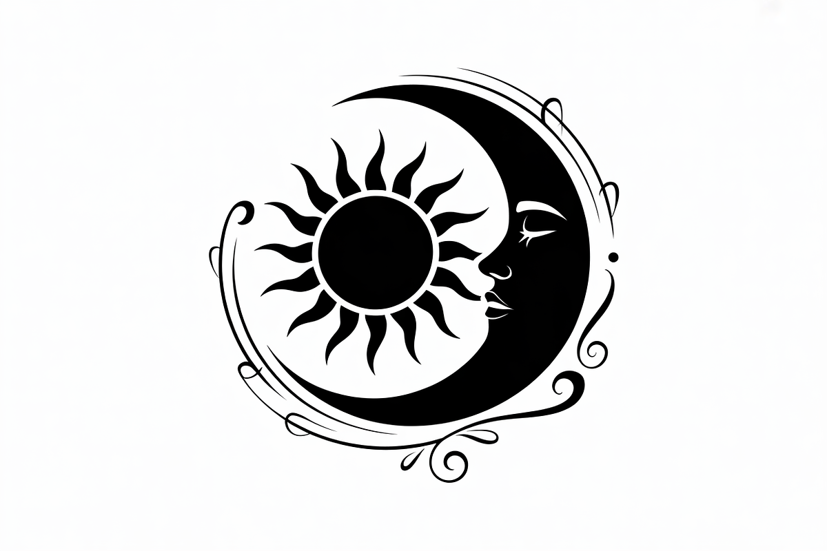 sun and moon surrounded by flowing, an Illustration by Amazin_art (Photo 23 of 25)